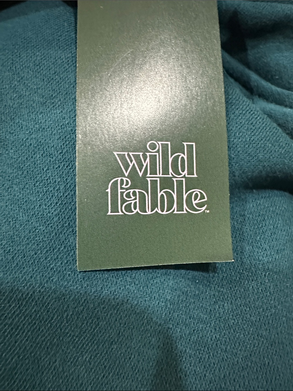 wild fable Teal Green Hooded Cropped Sweatshirt - Picture 3 of 3